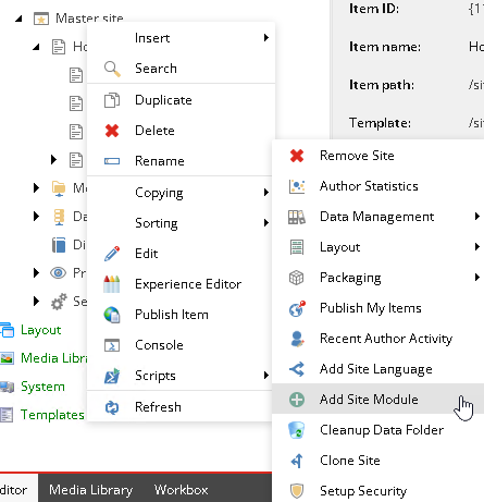 Add site or tenant module