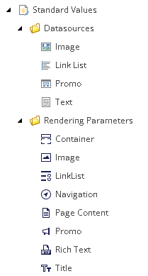 Folders under Standard Values