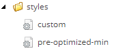 Using pre-optimized-min and custom styles.