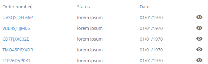 Orders displayed in the Experience Editor Orders displayed in the Experience Editor