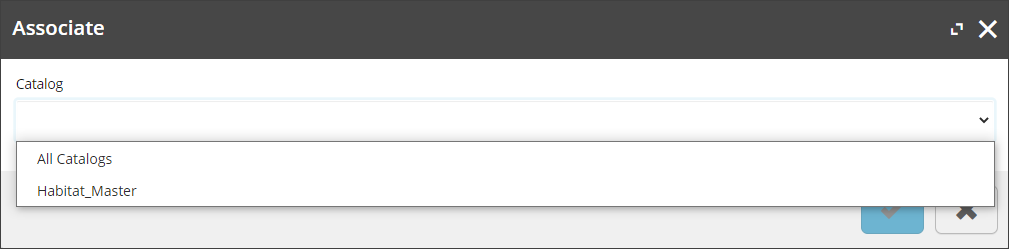 Associate dialog box Associate dialog box
