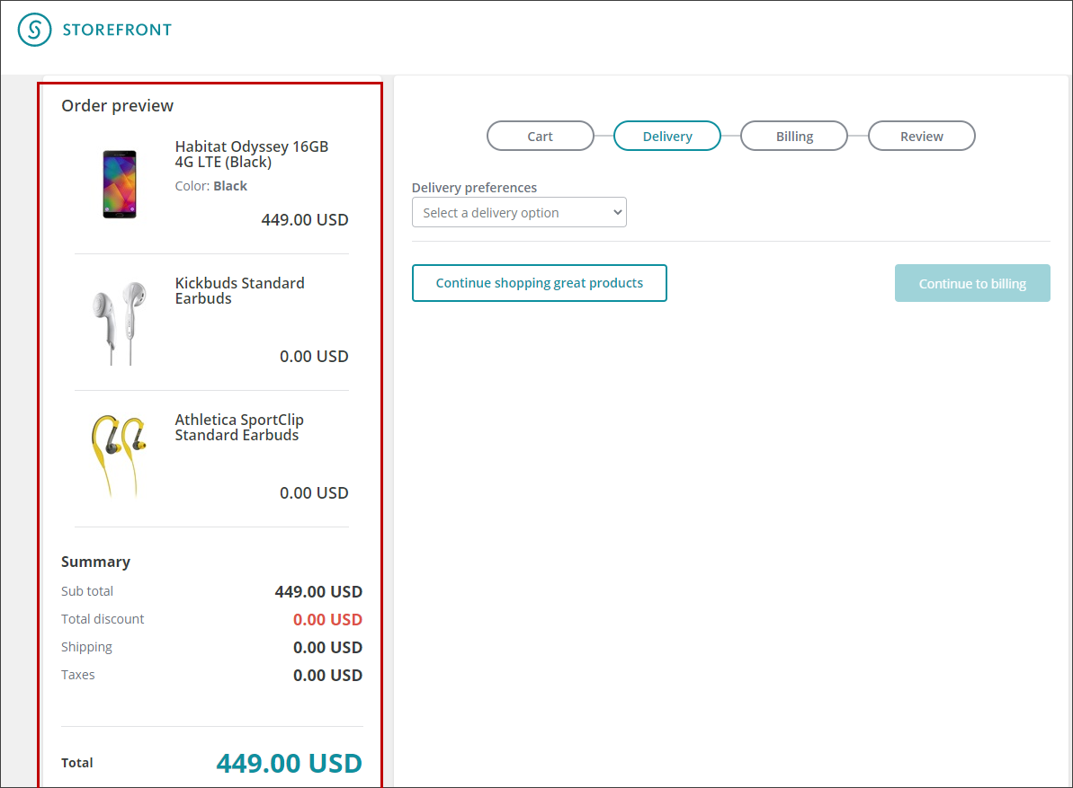 Checkout process order summary Checkout process order summary