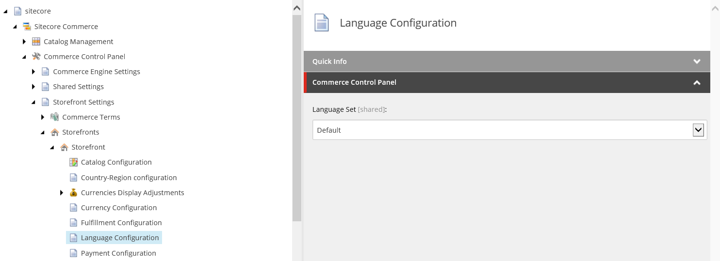 Language Set field in the language configuration Language Set field in the language configuration