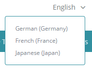Language selector on the live storefront Language selector on the live storefront