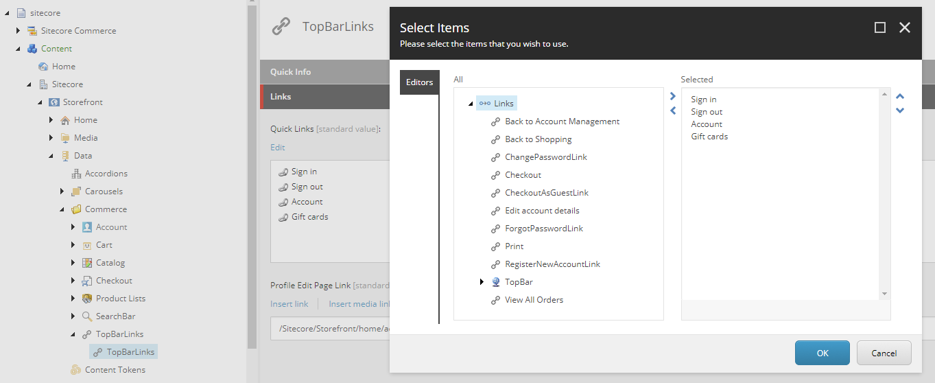 Adding or editing links for the Top Bar rendering Adding or editing links for the Top Bar rendering