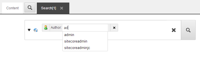The list of suggested searches below the Search field.