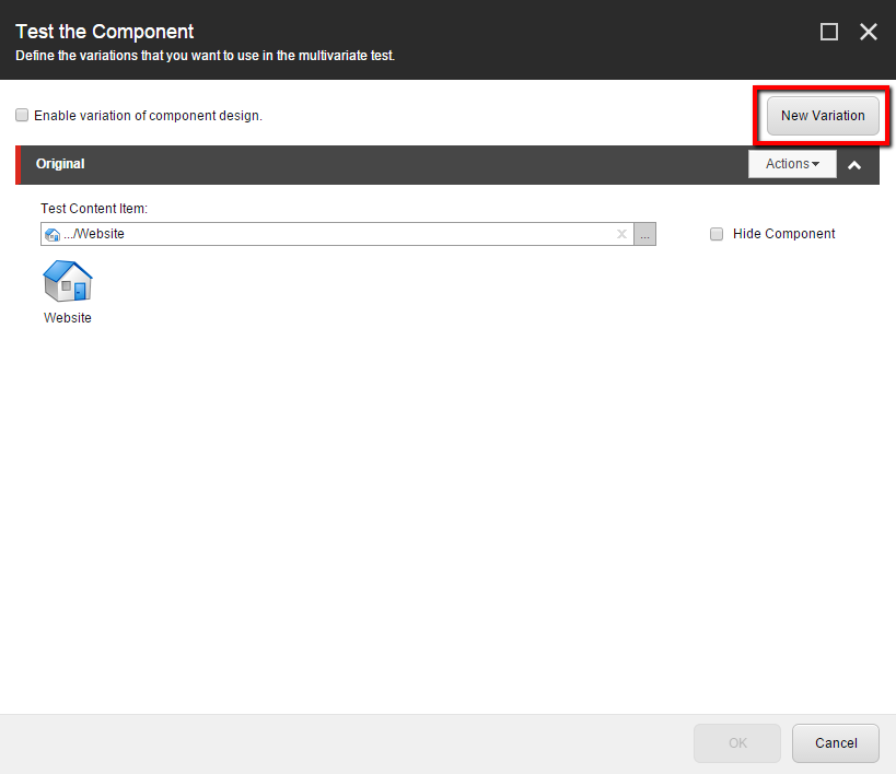 The Test the Component dialog box