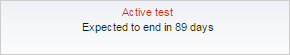 Estimated remaining days in the test Estimated remaining days in the test