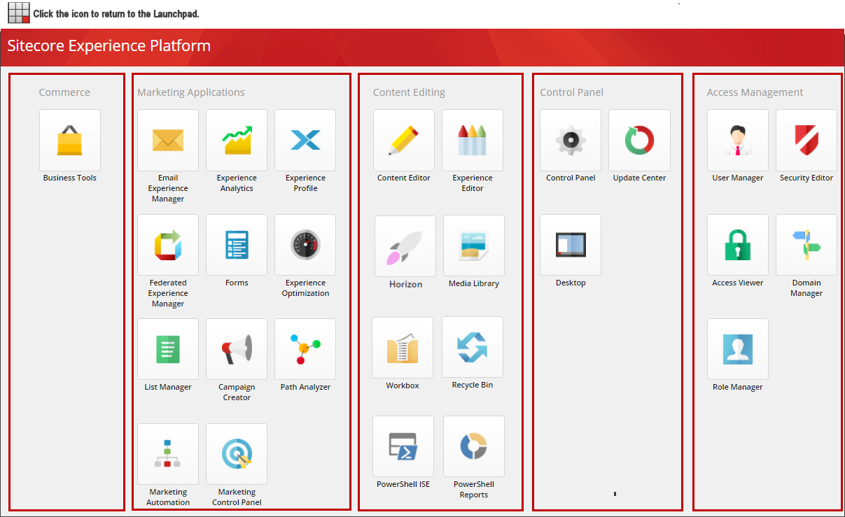 Sitecore Launchpad Sitecore Launchpad