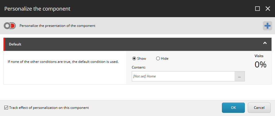 The Personalize the component dialog box The Personalize the component dialog box