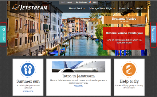 The Home page in Explorer mode