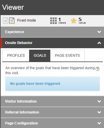 The Viewer panel shows no goals have been triggered