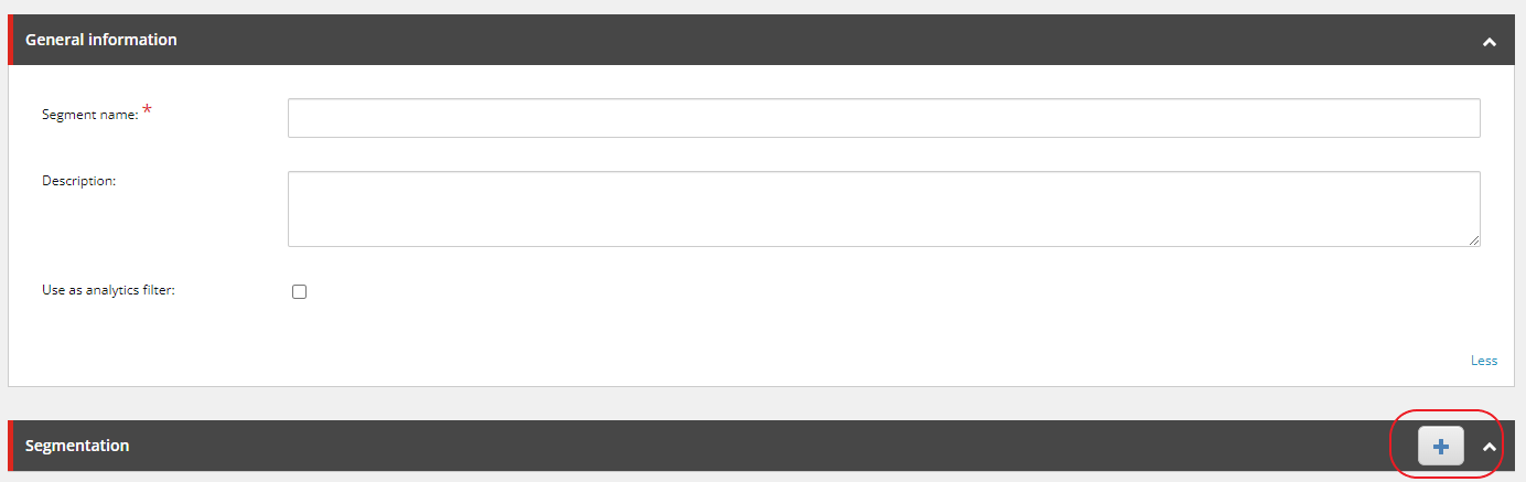 The Segmentation section on the Segment page, with the Add new rule button highlighted in red.