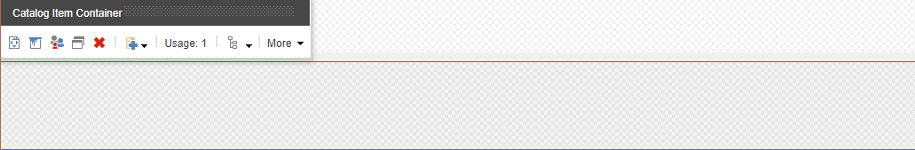 Catalog Item Container toolbar