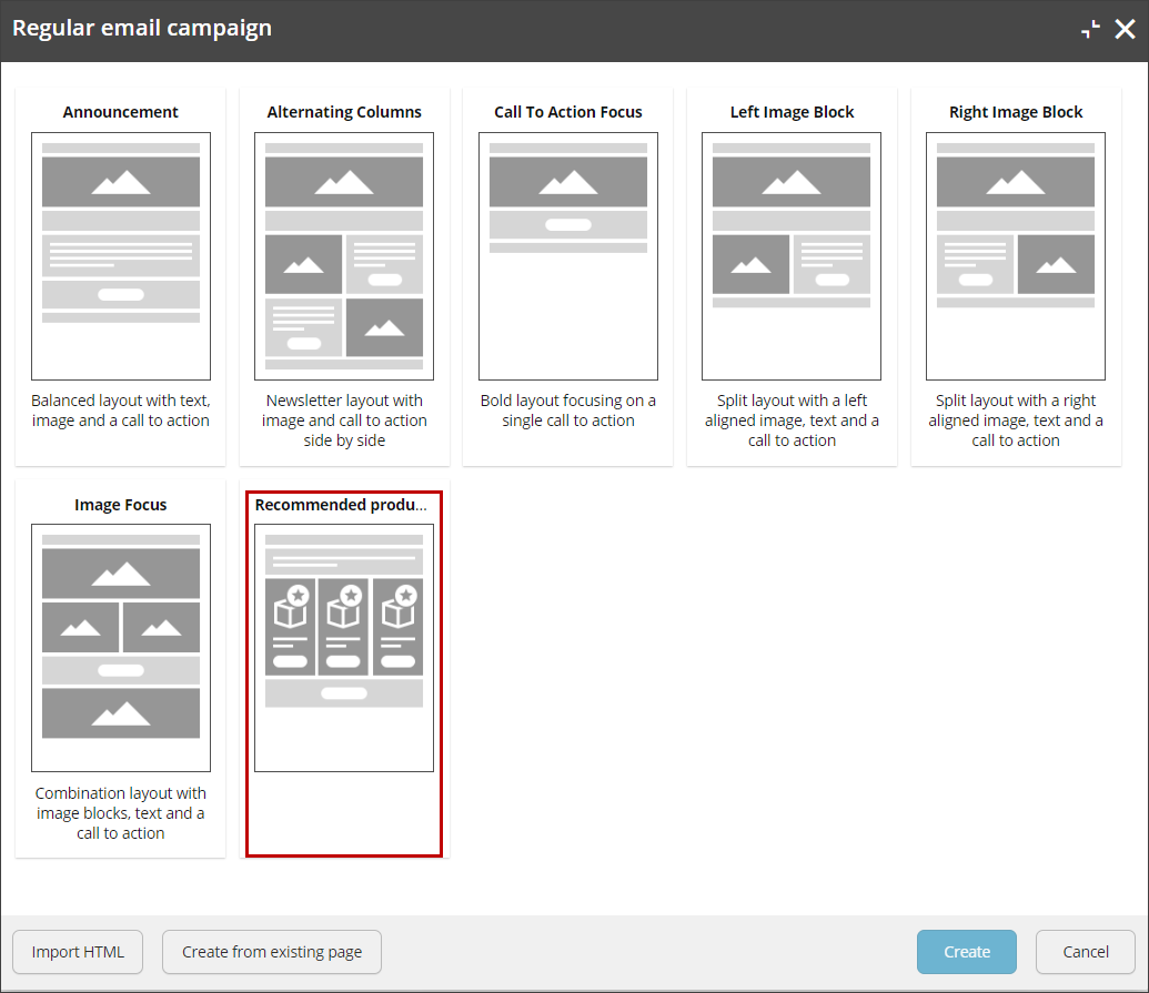 Regular email campaign templates