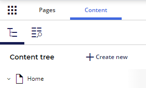 The content tree and Content Explorer icons in the left-hand panel.