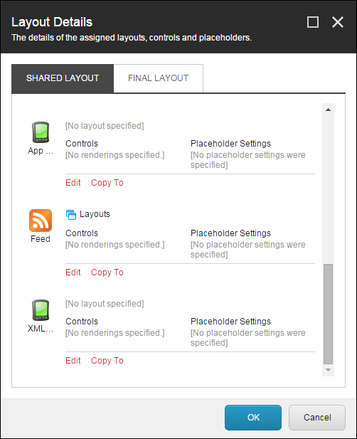The Layout Details dialog box