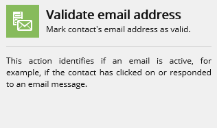 The Validate email address action details pane The Validate email address action details pane