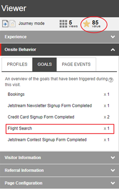 The Viewer panel with multiple goals
