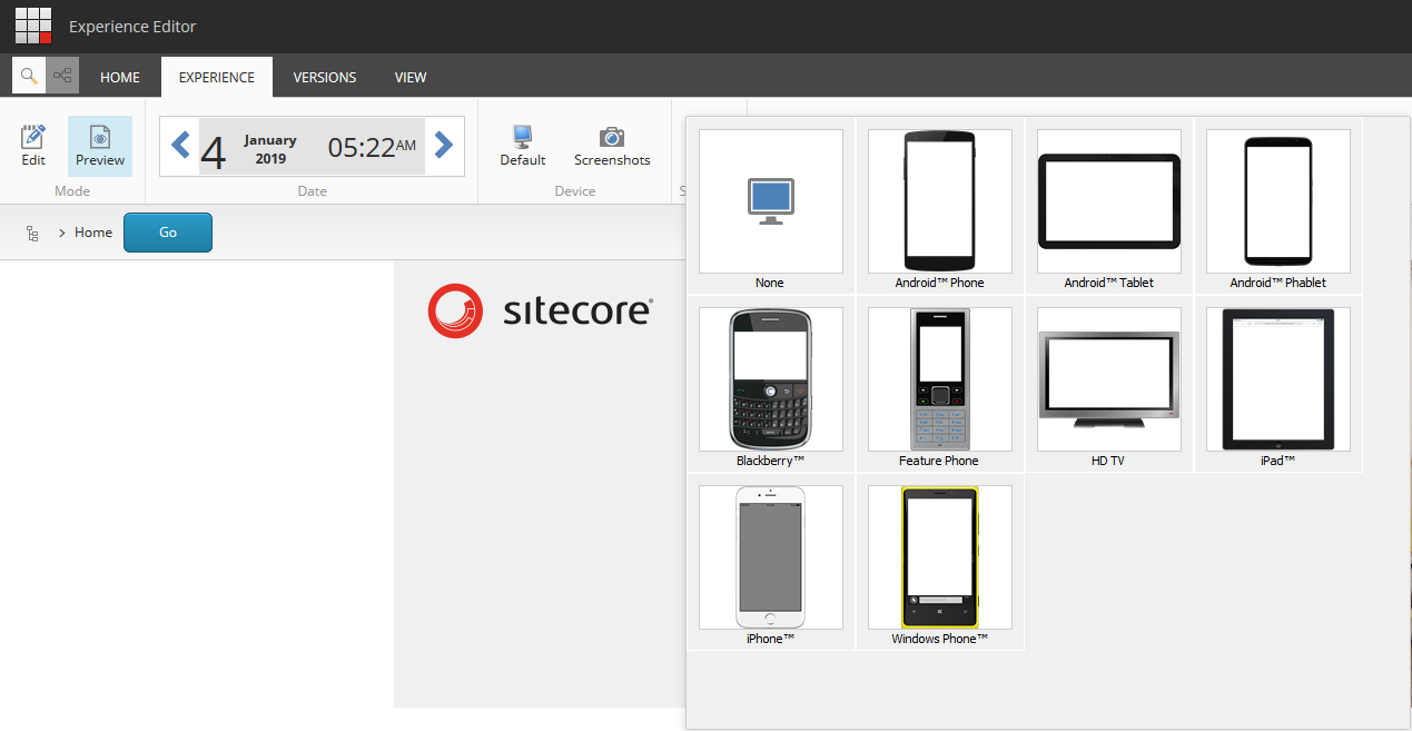 The device selector in the Simulator group The device selector in the Simulator group