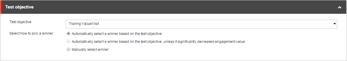The Test objective section The Test objective section