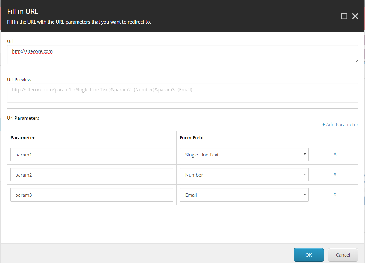 File in URL dialog box
