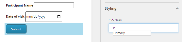 Use CSS class field to color the submit button example.