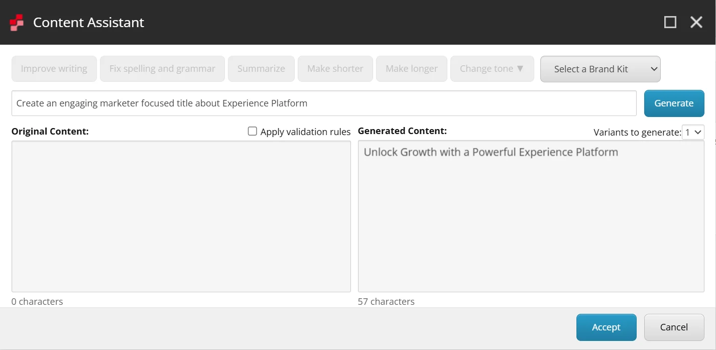Generate content for an empty field using a prompt.