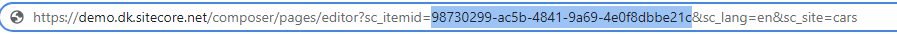The item ID in the URL for an item.