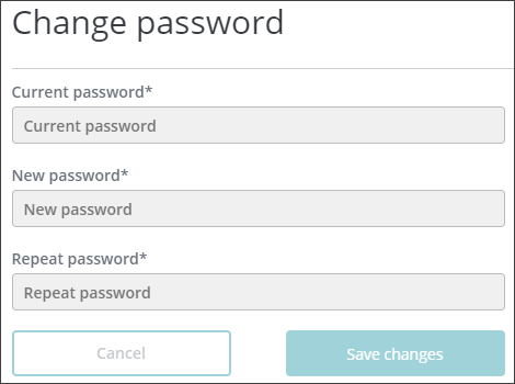 Change password rendering shown in the Experience Editor Change password rendering shown in the Experience Editor