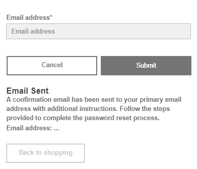 Forgot Password rendering shown in the Experience Editor