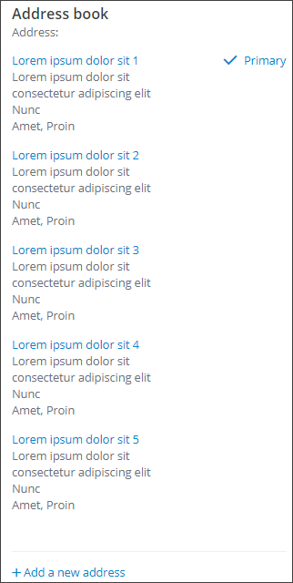 Address List rendering shown in the Experience Editor