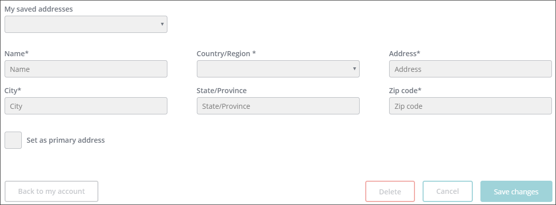 Address Editor shown in the Experience Editor
