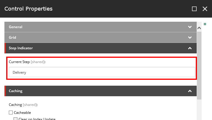 Control Properties for the Step Indicator Control Properties for the Step Indicator