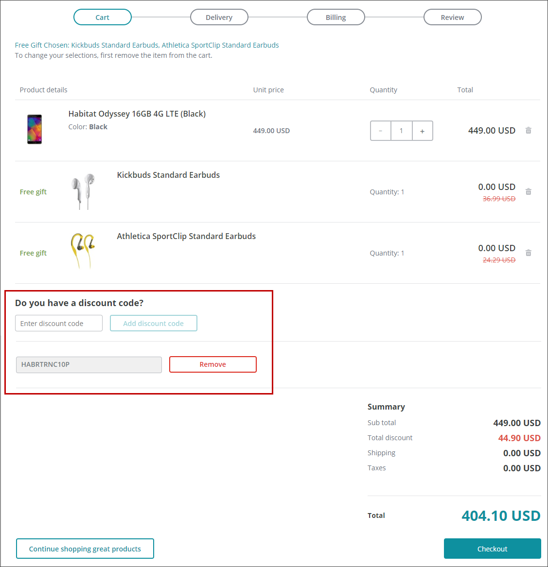 Promotion Codes rendering on the live storefront