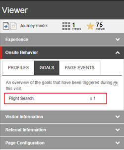 The Viewer panel show the Flight Search goal