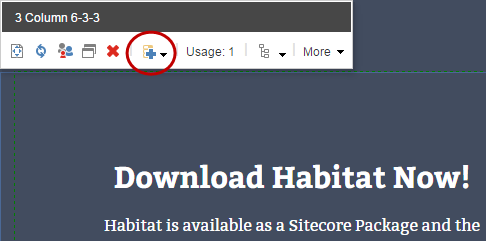 The Add associated content icon on the floating toolbar