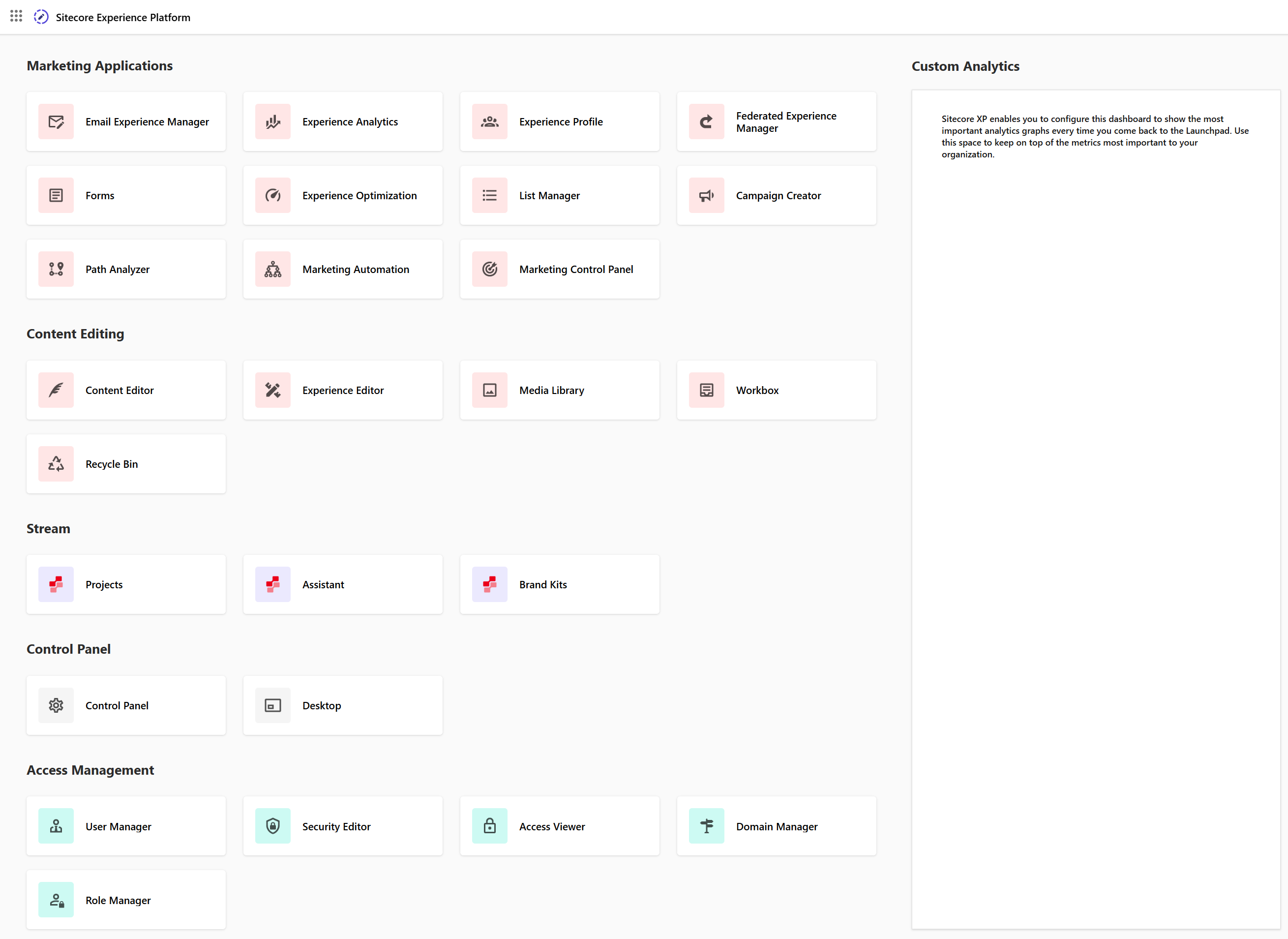 Sitecore Launchpad Sitecore Launchpad