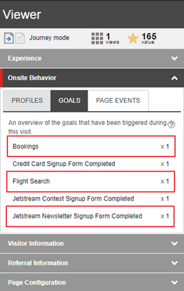 The Viewer panel with multiple goals