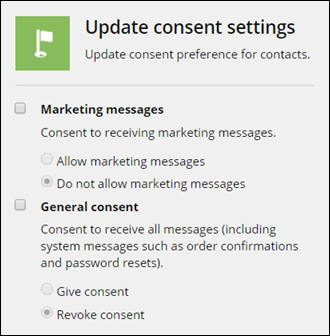 Update consent settings section Update consent settings section