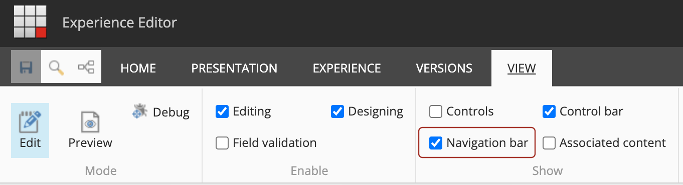 Select the Navigation Bar