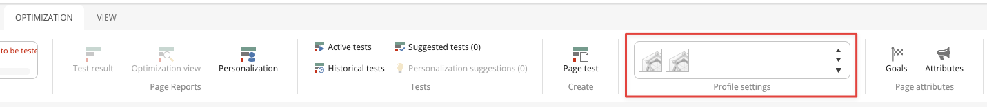 Optimization tab Optimization tab