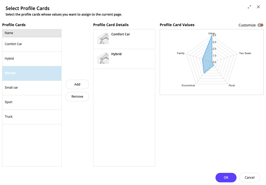 Select Profile Cards for sum of percentages. Select Profile Cards for sum of percentages.