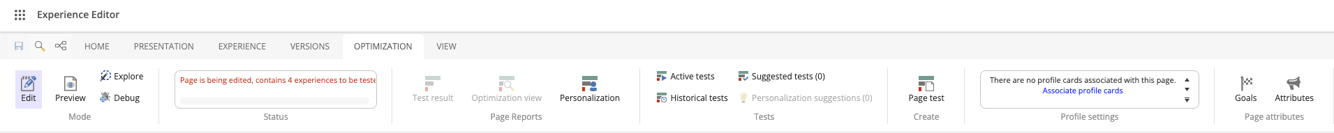 Optimization tab Optimization tab