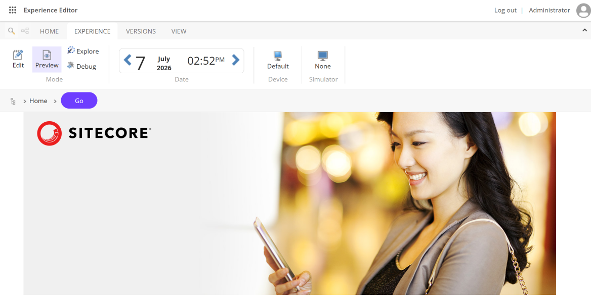 The Experience tab in the ribbon