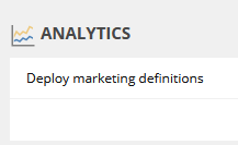 The Analytics section The Analytics section