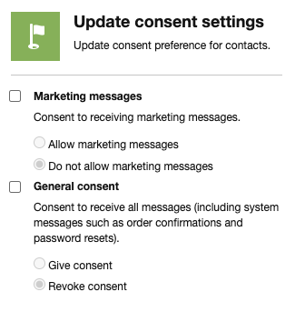 Update consent settings section Update consent settings section