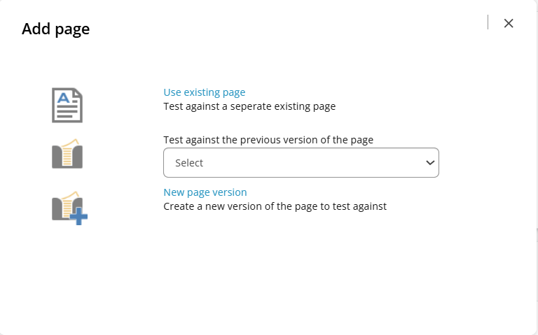 The Add page dialog box The Add page dialog box