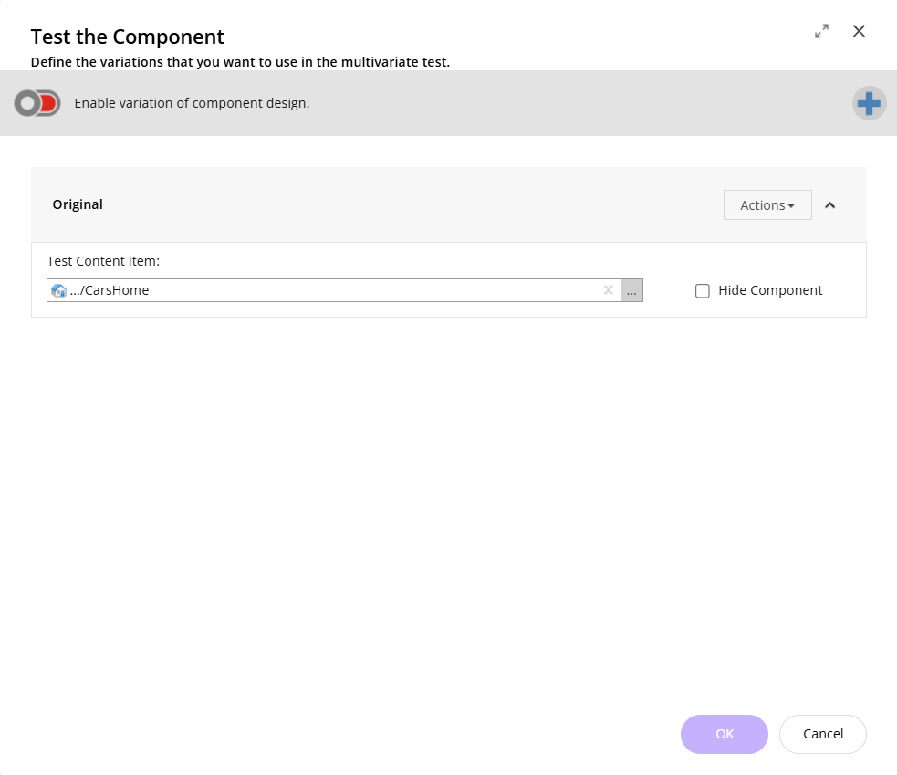 The Test the Component dialog box