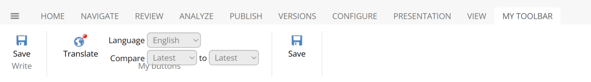The My Toolbar tab The My Toolbar tab